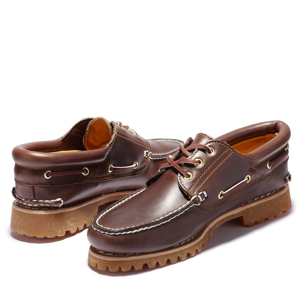 Pantofi Barca Timberland Barbati Maro - Icon 3-Eye Classic Handsewn Lug - Romania - DLSNHJ056